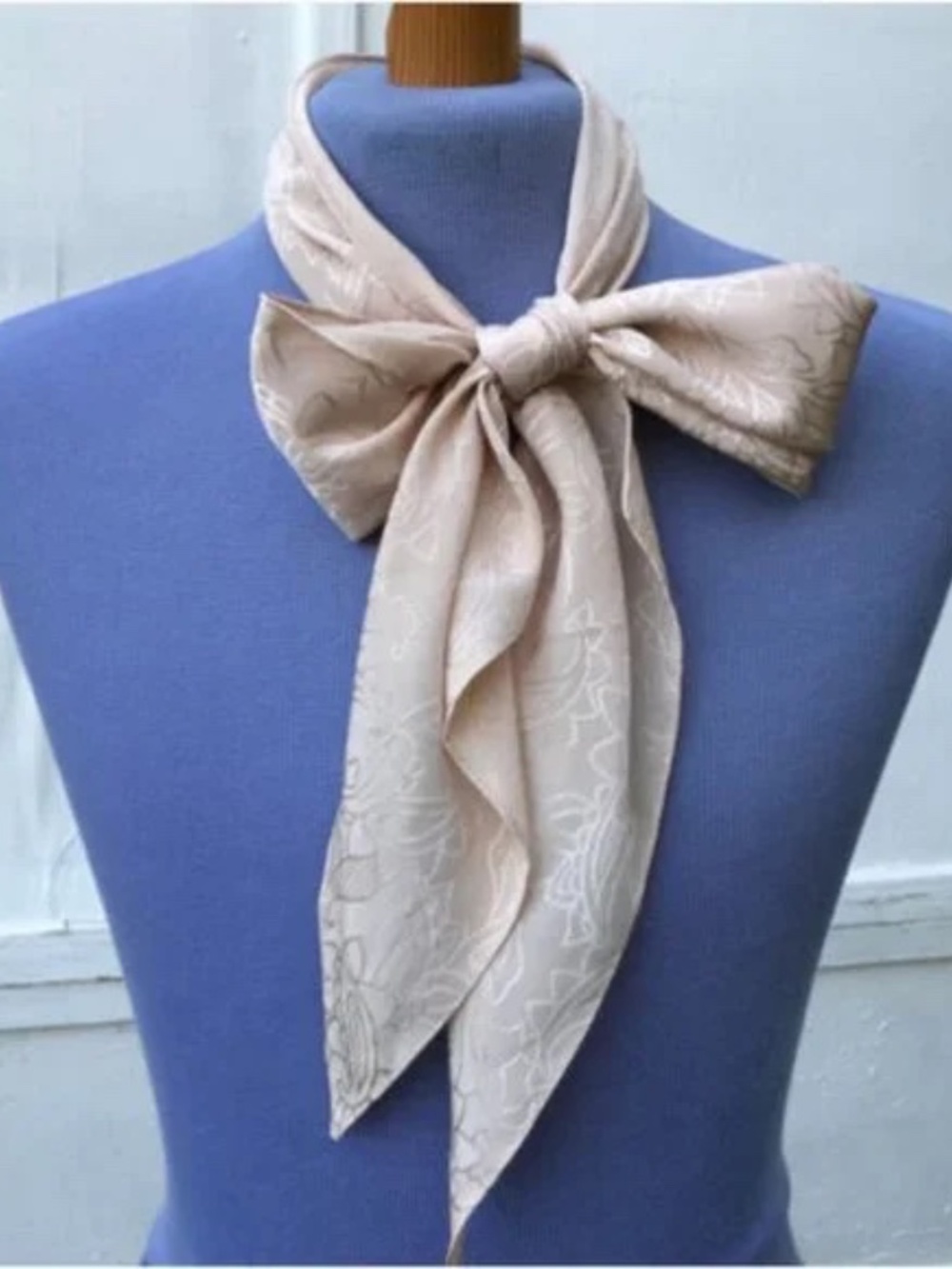 Beige Floral Neck Tie Scarf